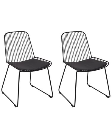 Esszimmerstuhl 2er Set PENSACOLA Metall Schwarz