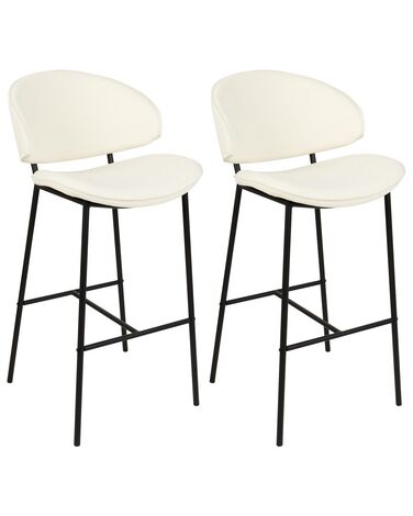 Set mit 2 Barstühlen KIANA Hellbeige