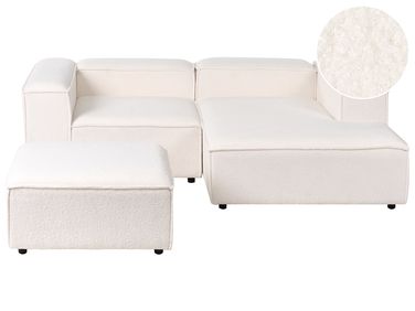 Modul Ecksofa 2-Sitzer ARDAL Bouclé Cremeweiß mit Ottomane linksseitig