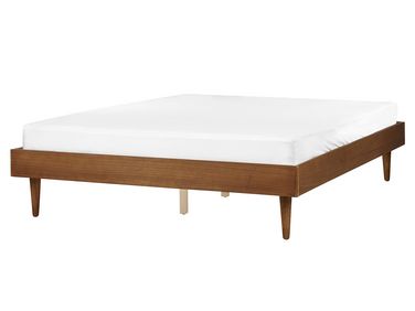 Bett mit Lattenrost TOUCY 160 x 200 cm Braune Esche