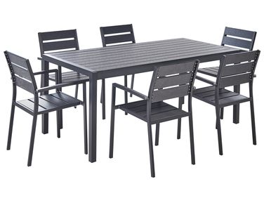 Gartenmöbel Set 6-Sitzer VERNIO Schwarz