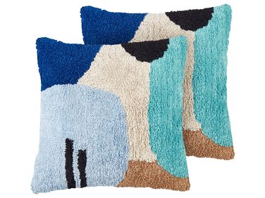 Dekokissen 2er Set DAHLIA Baumwolle 45 x 45 cm Bunt Geometrisches Muster