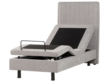 Bett verstellbar Stoff CASTELLAN 80 x 200 cm Hellgrau