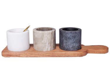 Dipschalen 3er Set mit Serviertablett PATRAS Stein Bunt