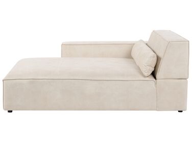 Rechtsseitige Chaiselongue HELLNAR Samtstoff Hellbeige