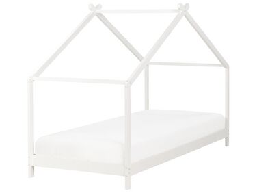 Kinderbett Haus Kiefernholz ORLU 90 x 200 cm Weiß