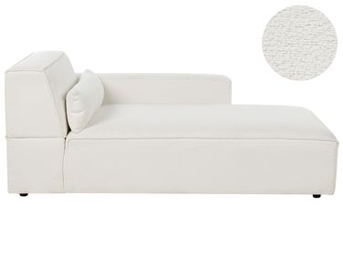 Linksseitige Chaiselongue HELLNAR Bouclé Cremeweiß