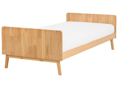 Bett mit Lattenrost Kiefernholz BONNAC 90 x 200 cm Hellbraun