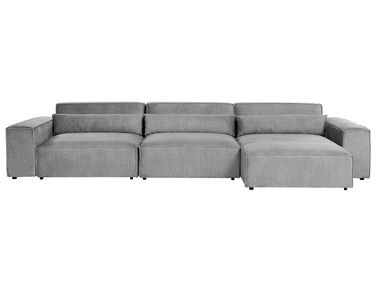 Modul Ecksofa 4-Sitzer HELLNAR linksseitig Grau Stoff