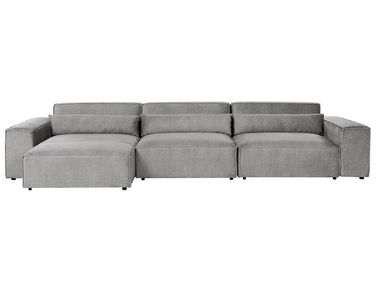Modul Ecksofa 4-Sitzer HELLNAR rechtsseitig Grau Stoff