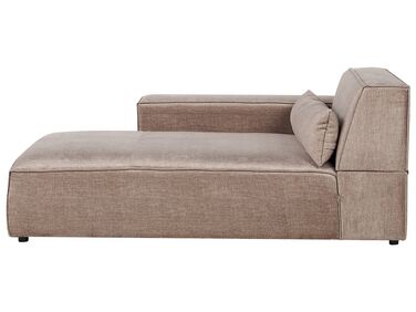 Rechtsseitige Chaiselongue HELLNAR Stoff Hellbraun