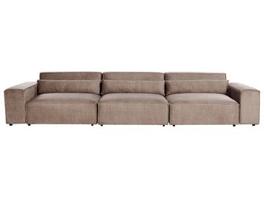 Modular Sofa 3 Seater HELLNAR Light Brown Fabric
