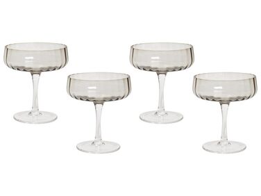Champagnerschalen 4er Set QUARTZ 170 ml Grau