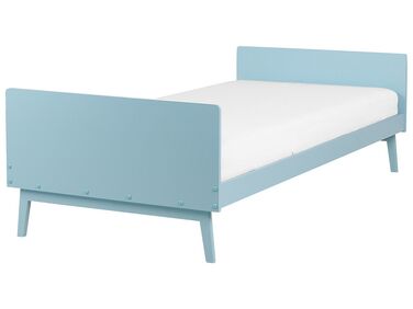 Bett mit Lattenrost Kiefernholz BONNAC 90 x 200 cm Hellblau