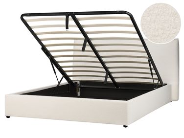 Ottoman Bed LAVAUR Boucle Off-White 160 x 200 cm (EU King Size)