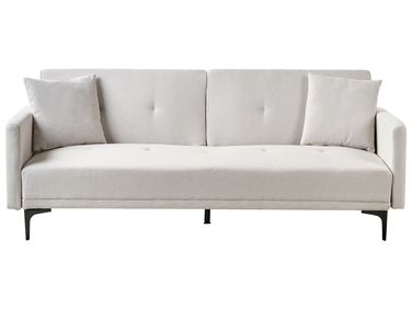 Sofa Bed 3 Seater LUCAN Fabric Light Beige