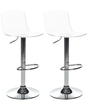 Set mit 2 Barstühlen IMOLA drehbar Transparent