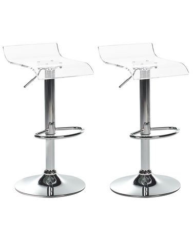 Set mit 2 Barstühlen NEUM drehbar Transparent