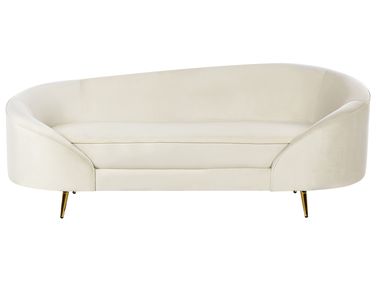 Sofa 2-Sitzer SAVAR Samtstoff Hellbeige