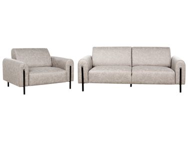 Sofa Set 4-Sitzer ASKIM Stoff Hellgrau