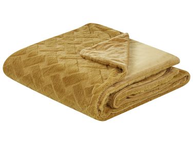 Tagesdecke SITAPUR Webpelz 200 x 220 cm Senfgelb
