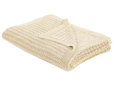 Bedspread ILEN Cotton 150 x 200 cm Beige
