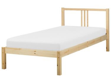 Bett mit Lattenrost Kiefernholz VANNES 90 x 200 cm Hellbraun