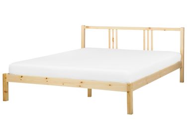 Bett mit Lattenrost Kiefernholz VANNES 160 x 200 cm Hellbraun