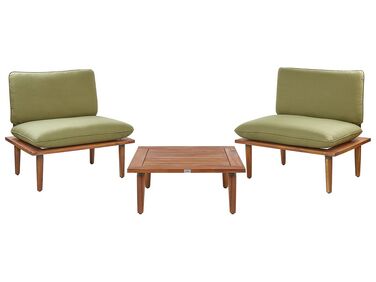 Lounge Set mit Tisch 2-Sitzer FRASCATI Olivgrün zertifiziertes Akazienholz modular