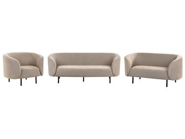 Living Room Set 6 Seater LOEN Fabric Taupe