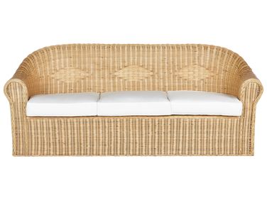 Garden Sofa 3 Seater LIVADEIA Rattan Natural