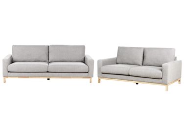 Living Room Set 5 Seater SIGGARD Fabric Grey