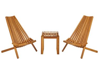 Bistro Set BELLANO Acacia Wood Brown