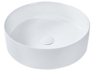 Aufsatzwaschbecken TEBAR Weiß ⌀ 40 cm Keramik