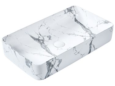 Countertop Basin IPALA White Marble 620 x 350 mm Ceramic