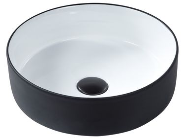 Countertop Basin CALIG Black/ White ⌀ 360 mm Ceramic