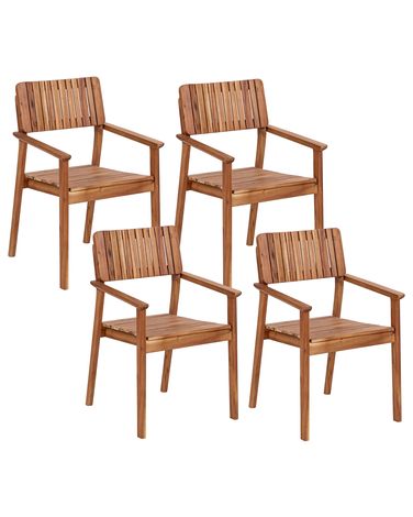 Gartenstuhl 4er Set AGELLO Akazienholz Braun