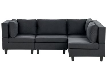 Modular Corner Sofa 4 Seater UNSTAD Left Hand Black Fabric