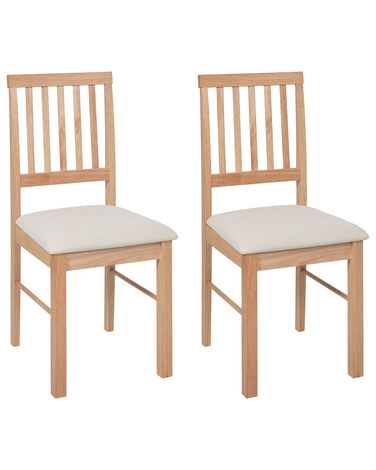 Esszimmerstuhl 2er Set ORONO Holz Hellbraun