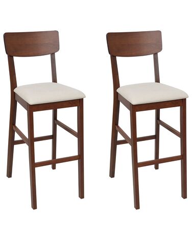 Set mit 2 Barstühlen AMBLER Dunkelbraun / Beige