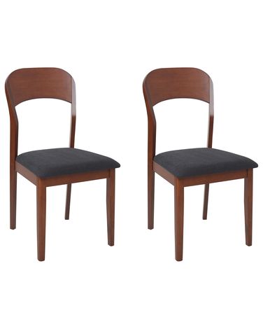 Esszimmerstuhl 2er Set ALVIN Holz Dunkelbraun