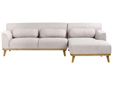 Ecksofa 3-Sitzer SIMOS Stoff Hellgrau linksseitig
