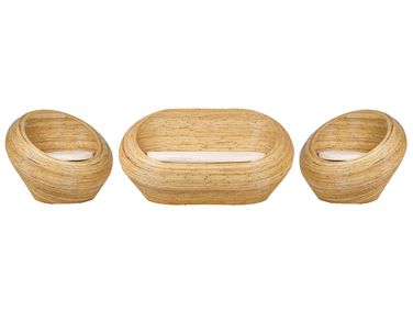 Garden Sofa Set 4 Seater MAIORI Natural Rattan