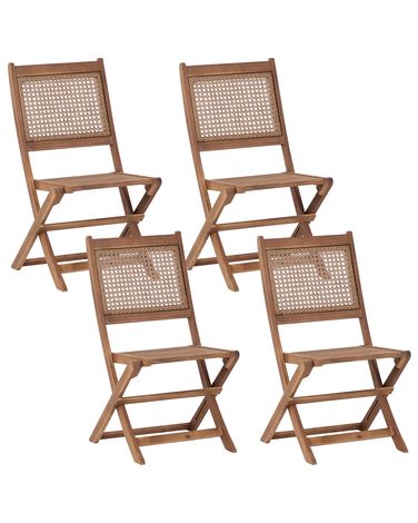 Gartenstuhl 4er Set PARAGGI zertifiziertes Akazienholz Dunkelbraun