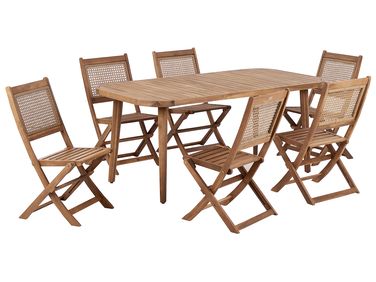 Garden Dining Set 6 Seater PARAGGI Natural Certified Acacia Wood