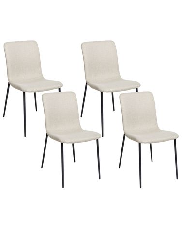 Esszimmerstuhl 4er Set GLENDIVE Stoff Hellbeige