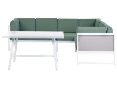 Garten Ecksofa mit Tisch 6-Sitzer CASTELLA/FRATTE linksseitig Grün Metall
