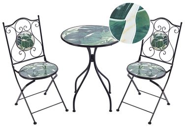 Bistro Set klappbar COZZANA Metall Schwarz