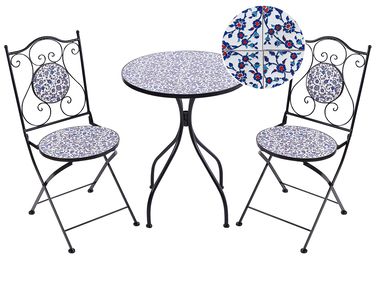 Bistro Set klappbar CAMPRENA Metall Schwarz