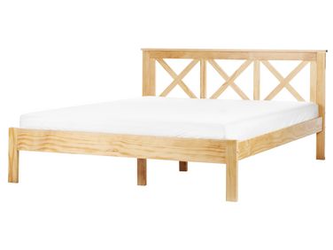 Bett mit Lattenrost Kiefernholz TANNAY 160 x 200 cm Hellbraun
